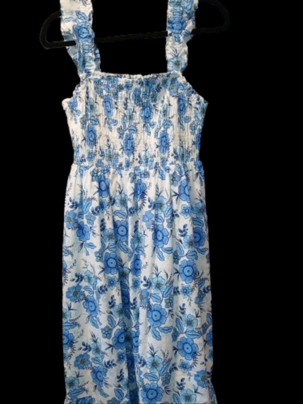 Haute Hippie Blue and White Floral Smocked Sundress